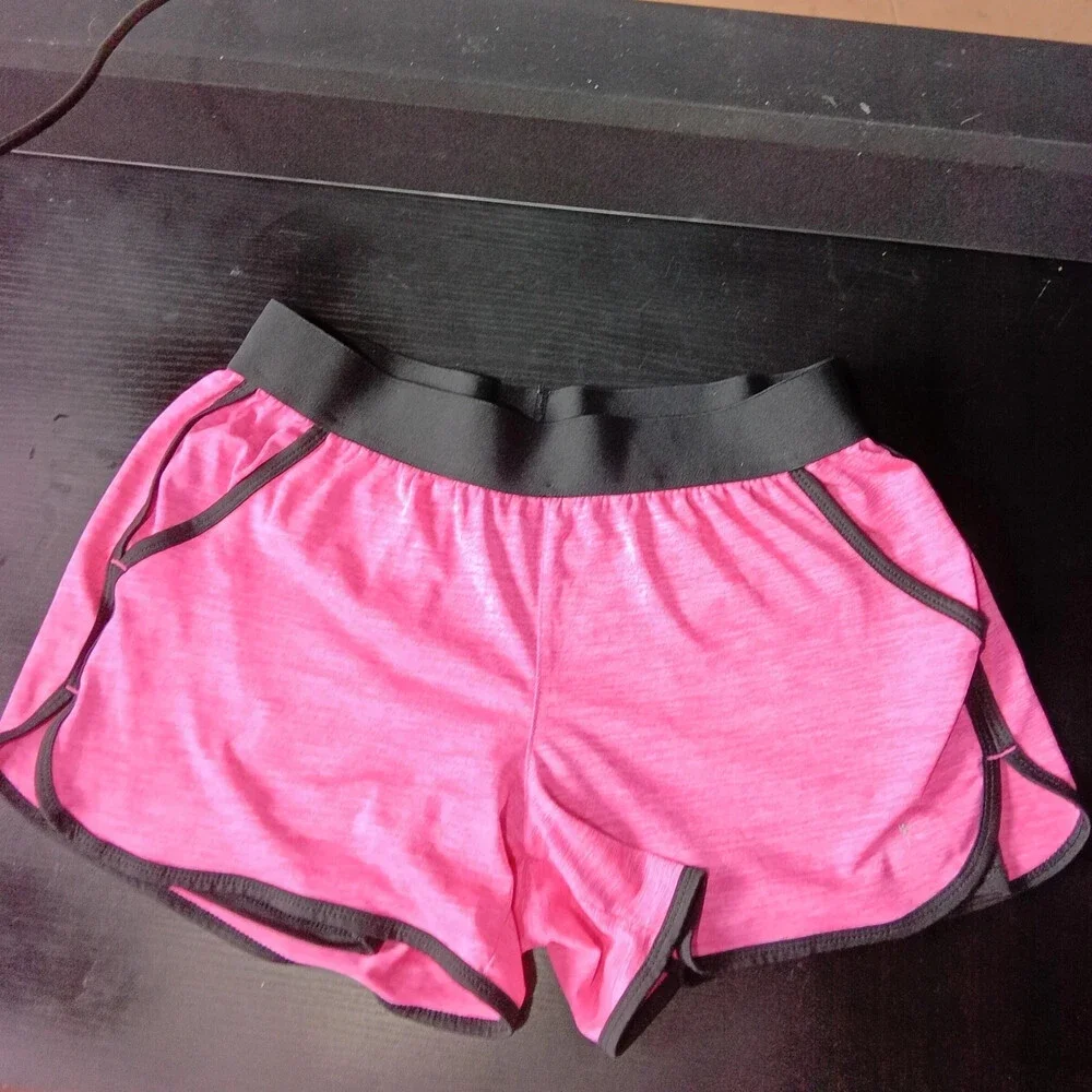Danskin Now Pink Heathered 2-in-1 Layered Running Shorts Size S 4-6
